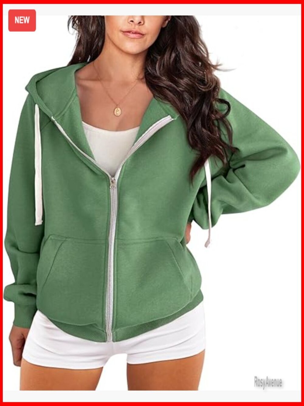 Full Zip Up Hoodie Long Sleeve Oversized Sweatshirt Fall Outfit